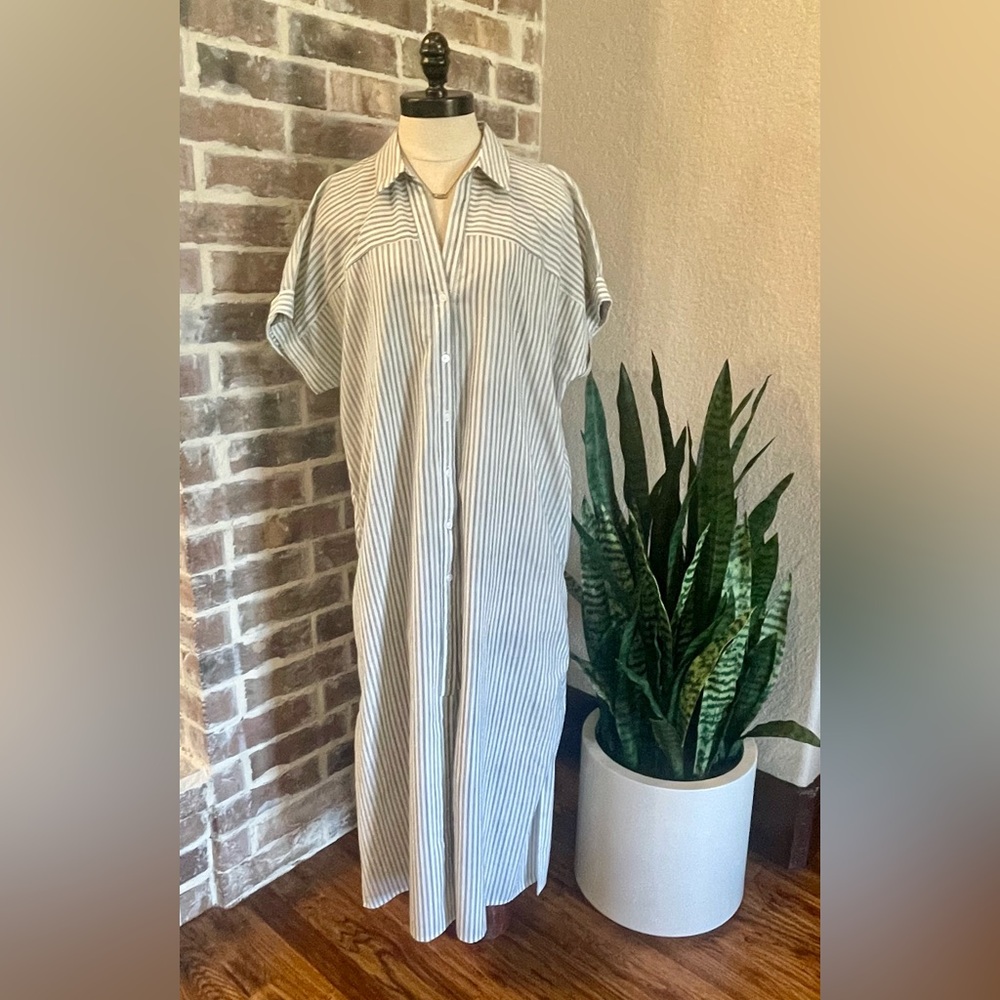 Linen shirt dress